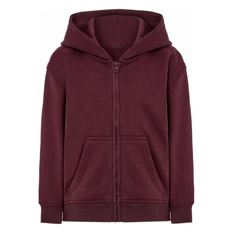 Bluza dziewczęca z kapturem, rozpinana, bordowa, Tup Tup