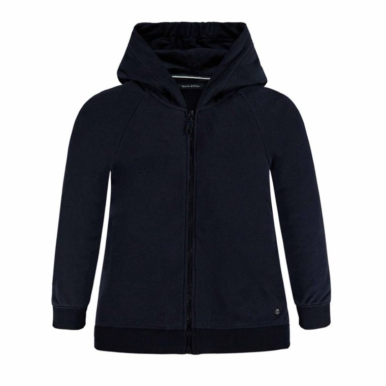Bluza dziewczęca z kapturem, rozpinana, czarna, Marc O'Polo