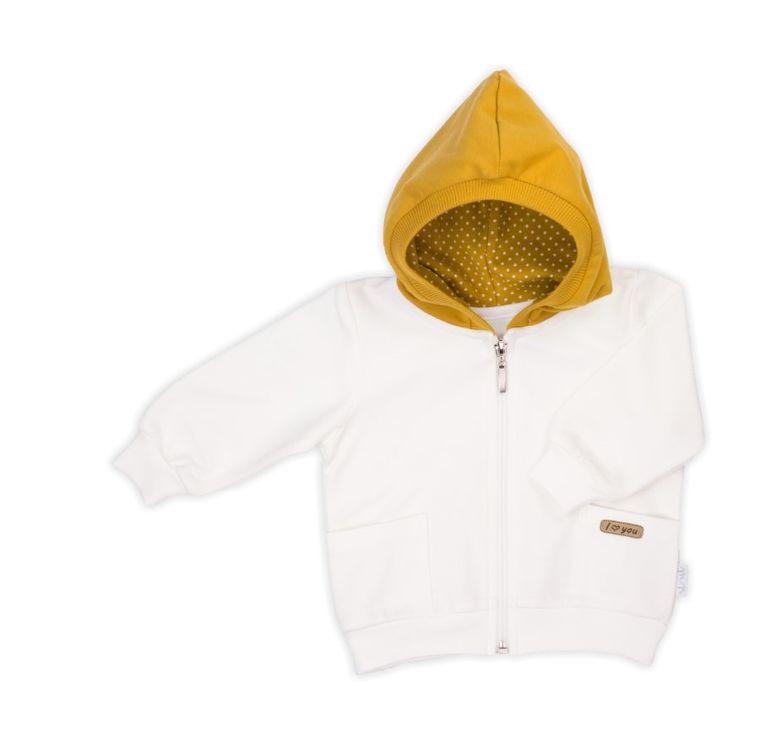 Bluza dziewczęca z kapturem, rozpinana, ecru, Nicol