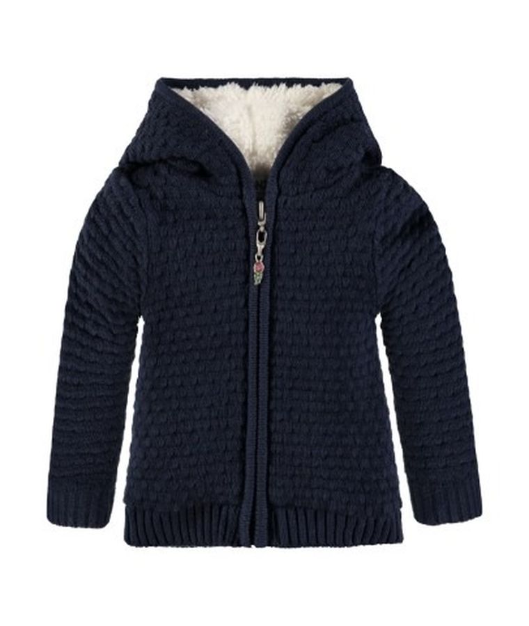 Bluza dziewczęca z kapturem, rozpinana, granatowa, Kanz