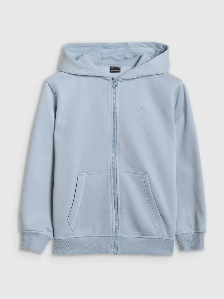 Bluza dziewczęca z kapturem, rozpinana, niebieska, 4F