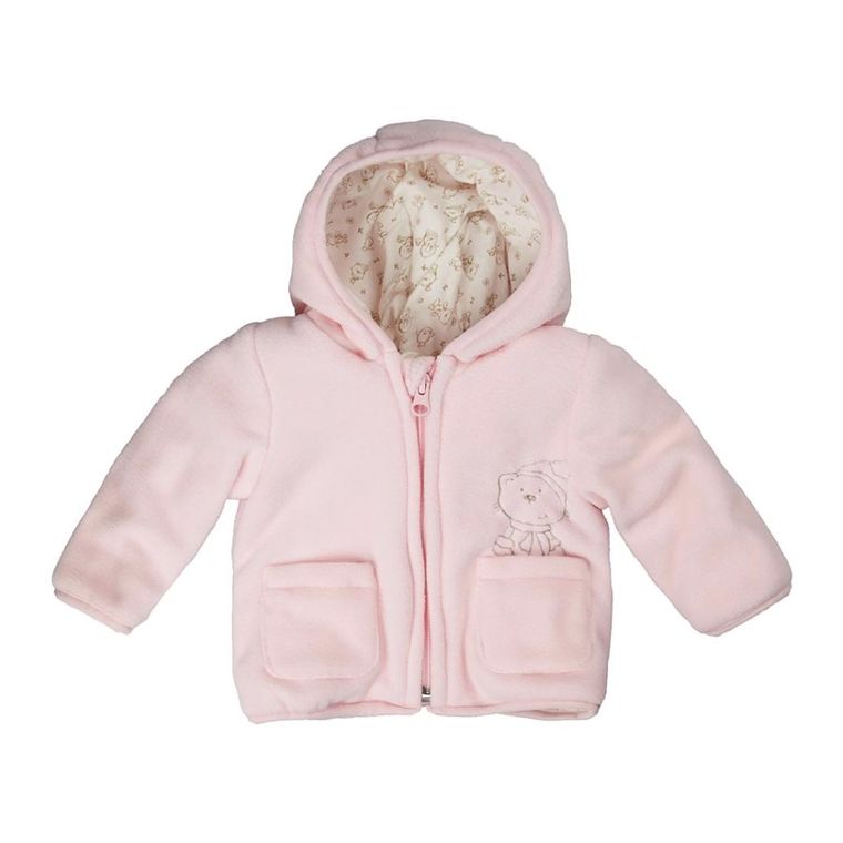 Bluza dziewczęca z kapturem, rozpinana, różowa, Kanz