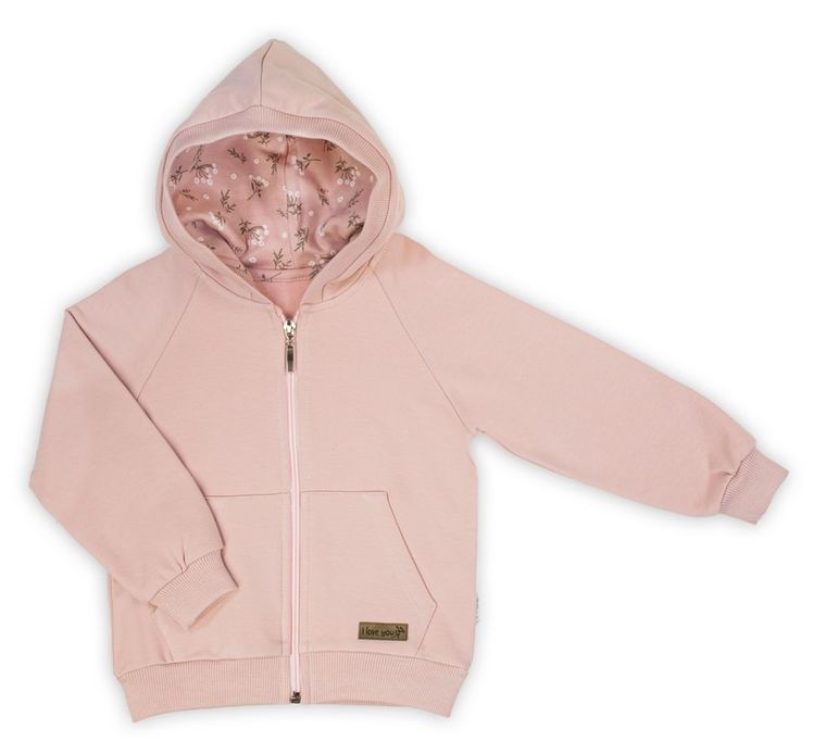 Bluza dziewczęca z kapturem, rozpinana, różowa, Nicol