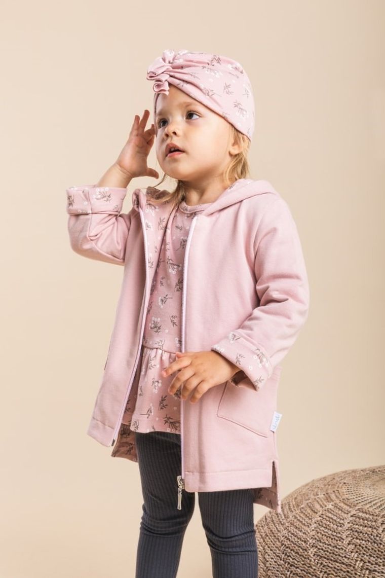 Bluza dziewczęca z kapturem, rozpinana, różowa, Nicol