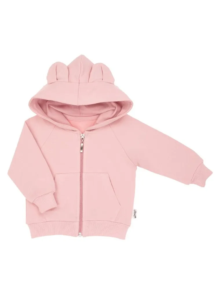 Bluza dziewczęca z kapturem, rozpinana, różowa, Nicol