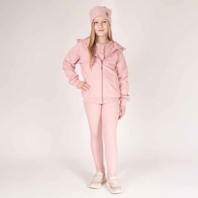 Bluza dziewczęca z kapturem, rozpinana, różowa, Nicol