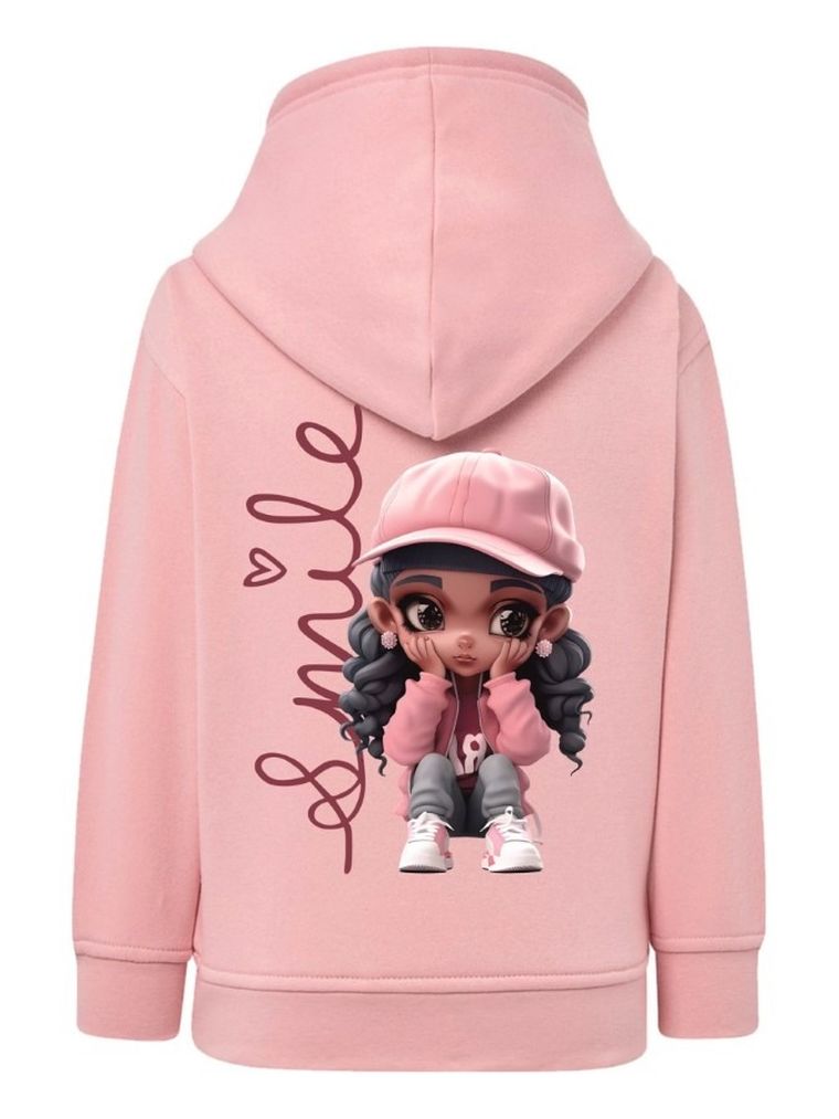 Bluza dziewczęca z kapturem, rozpinana, różowa, Tup Tup