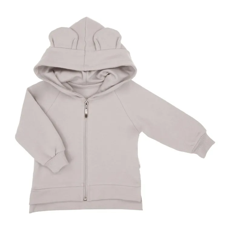 Bluza dziewczęca z kapturem, rozpinana, szara, Nicol