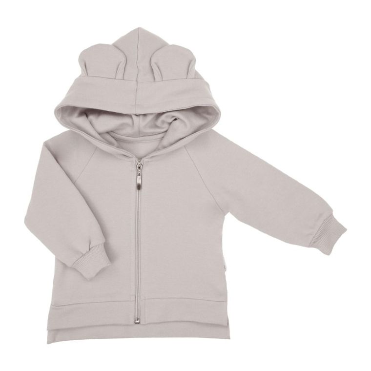 Bluza dziewczęca z kapturem, rozpinana, szara, Nicol