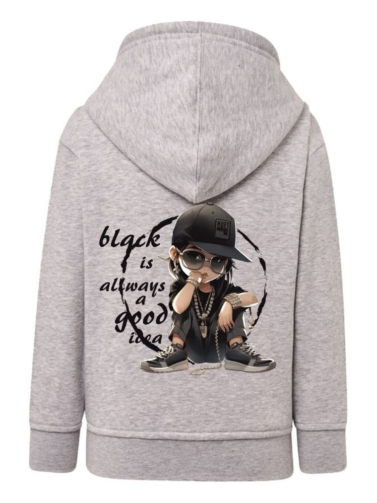 Bluza dziewczęca z kapturem, rozpinana, szara, Tup Tup