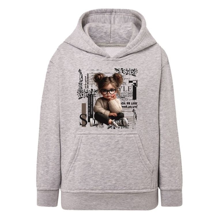 Bluza dziewczęca z kapturem, szara, Tup Tup