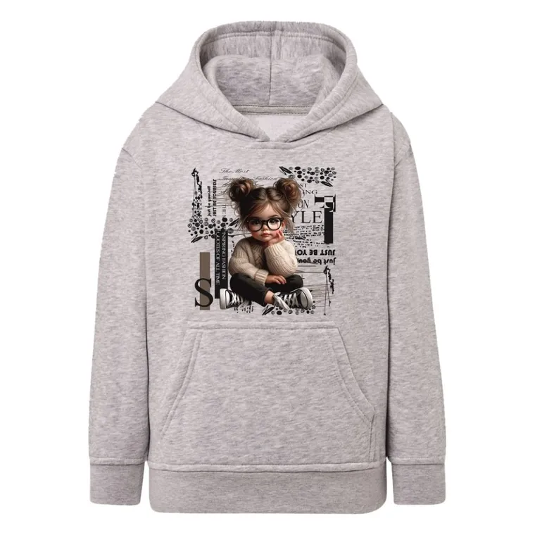 Bluza dziewczęca z kapturem, szara, Tup Tup