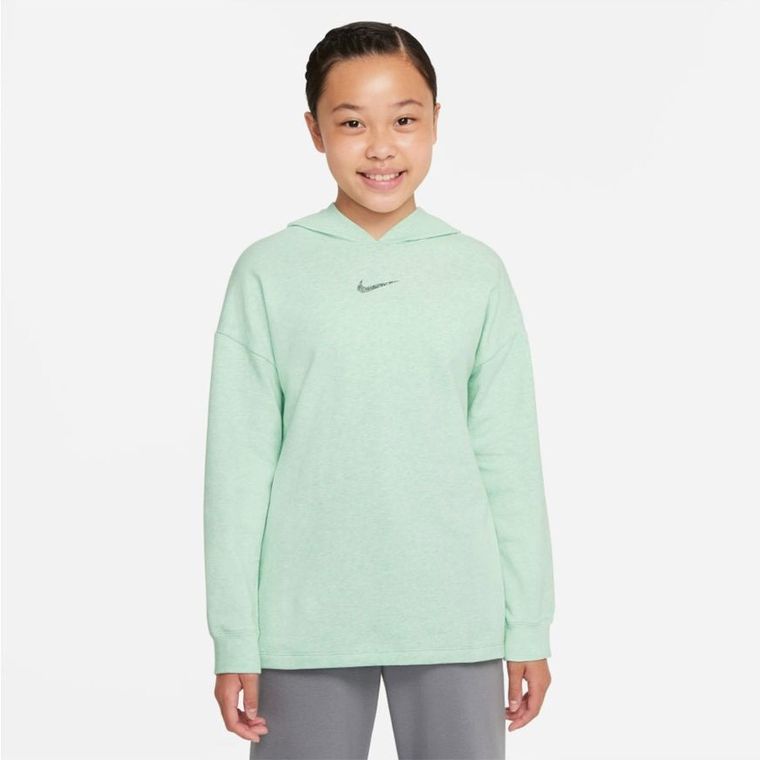 Bluza dziewczęca z kapturem, zielona, Nike Yoga girls