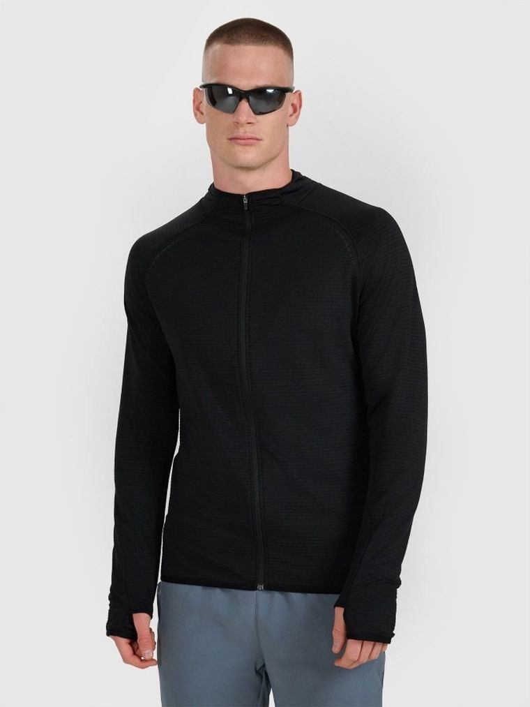 Bluza męska, rozpinana, czarna, 4F