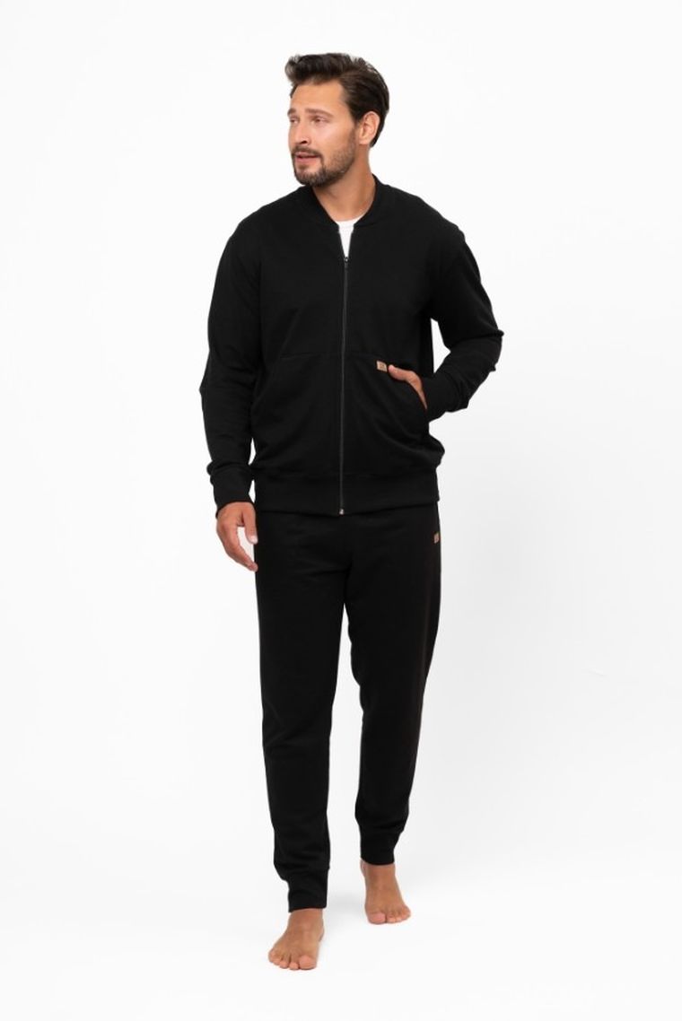 Bluza męska, rozpinana, czarna, Italian Fashion