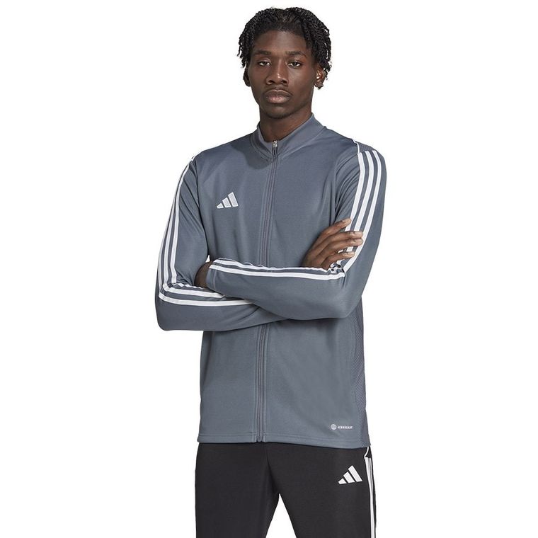 Bluza męska, rozpinana, szara, Adidas Tiro