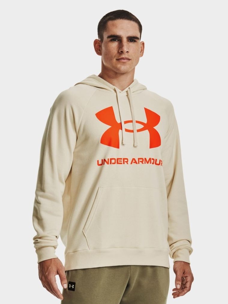 Bluza męska z kapturem, beżowa, Under Armour
