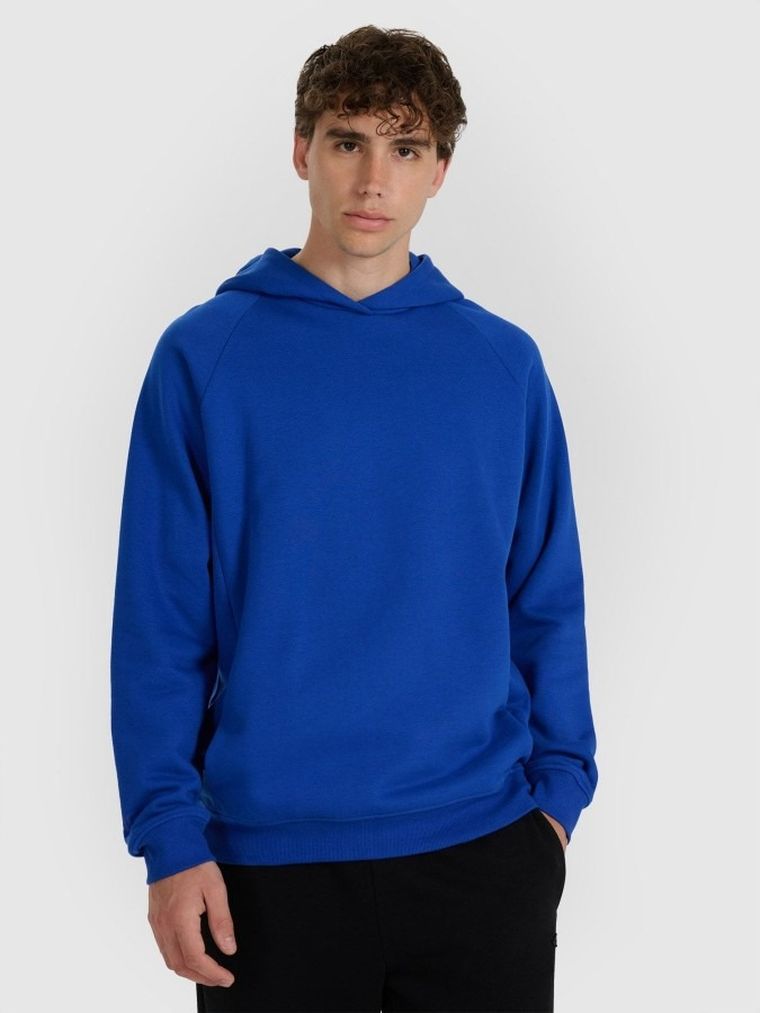 Bluza męska z kapturem, niebieska, 4F