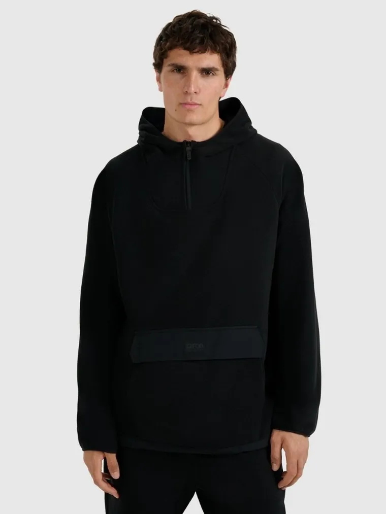 Bluza męska z kapturem, polarowa, czarna, 4F