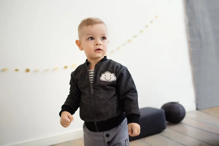 Bluza niemowlęca, rozpinana, czarna, Happy Day, Pinokio
