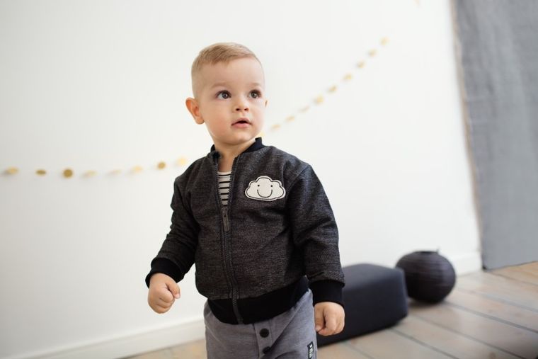 Bluza niemowlęca, rozpinana, czarna, Happy Day, Pinokio