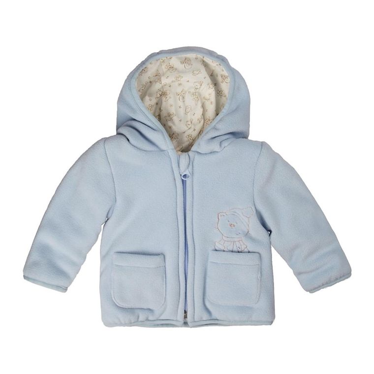 Bluza niemowlęca z kapturem, rozpinana, niebieska, Kanz