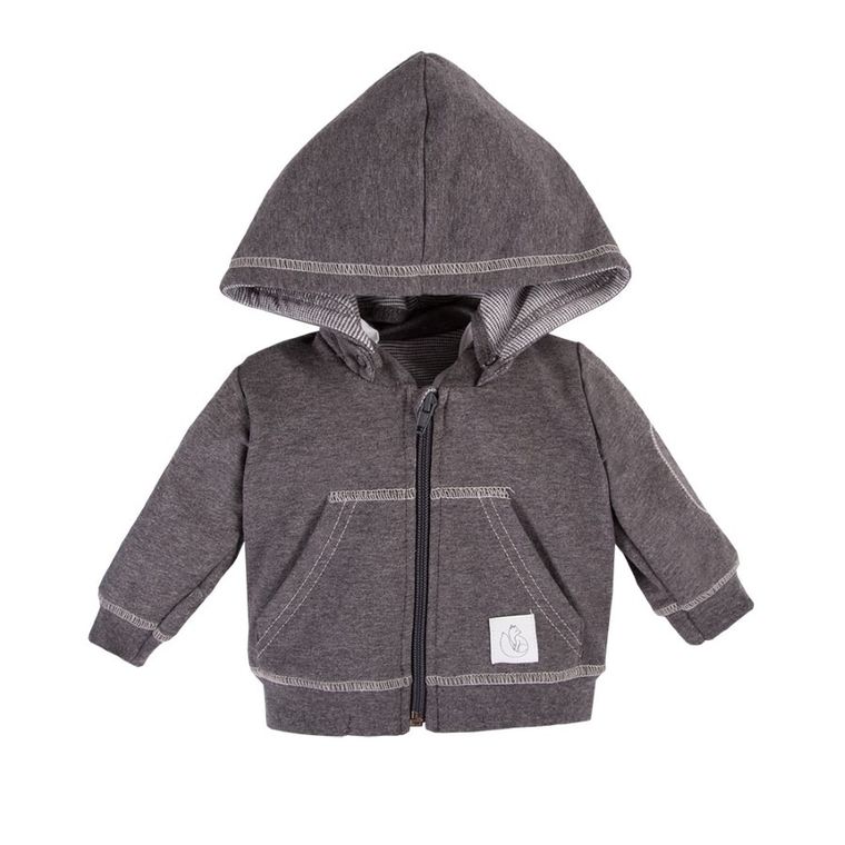 Bluza niemowlęca z kapturem, rozpinana, szara, Eevi