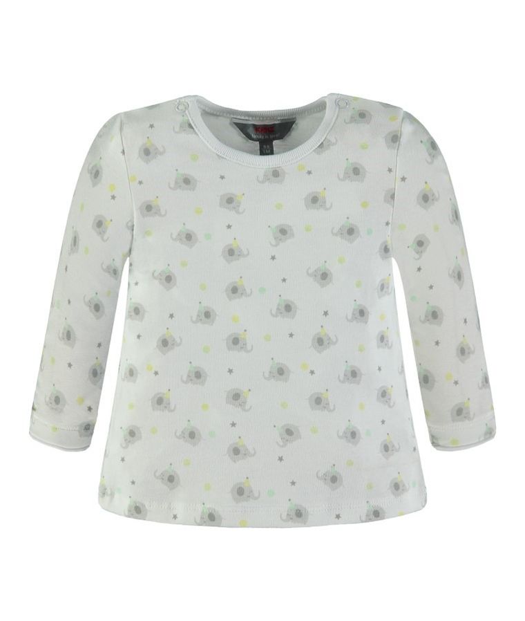 Bluzka chłopięca z długim rękawem, biała, Kanz