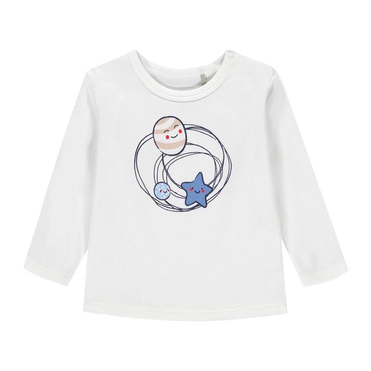 Bluzka chłopięca z długim rękawem, biała, Kanz