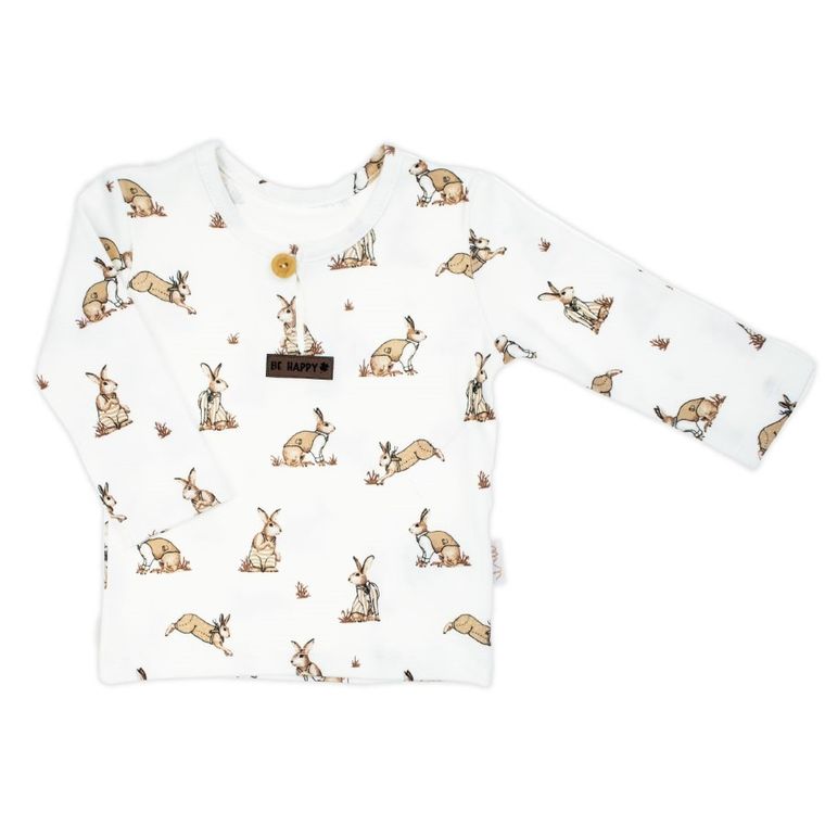 Bluzka chłopięca z długim rękawem, biała, Nicol