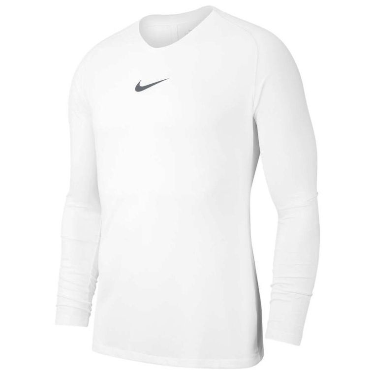 Bluzka chłopięca z długim rękawem, biała, Nike Y Park First Layer