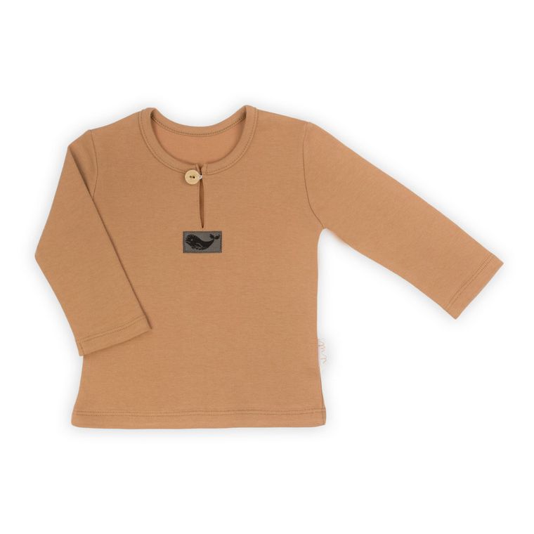 Bluzka chłopięca z długim rękawem, brązowa, Nicol