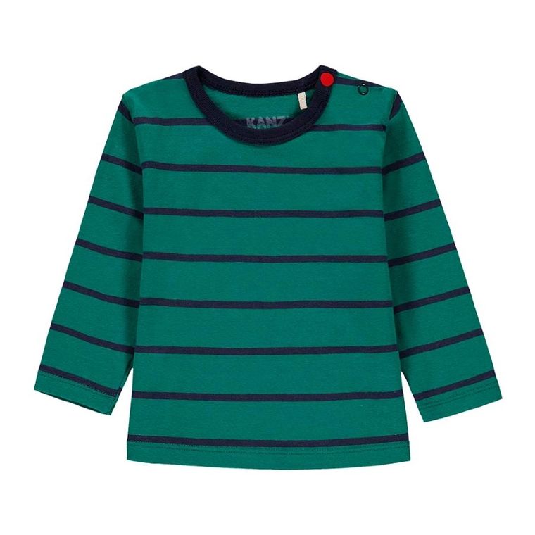 Bluzka chłopięca z długim rękawem, ciemnozielona, Kanz
