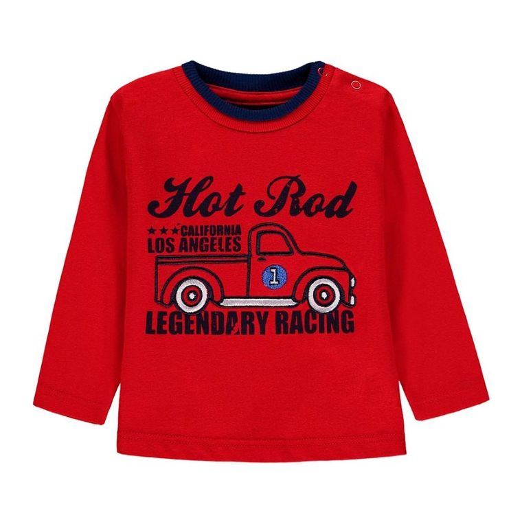 Bluzka chłopięca z długim rękawem, czerwona, Kanz