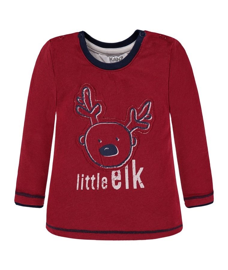 Bluzka chłopięca z długim rękawem, czerwona, Kanz