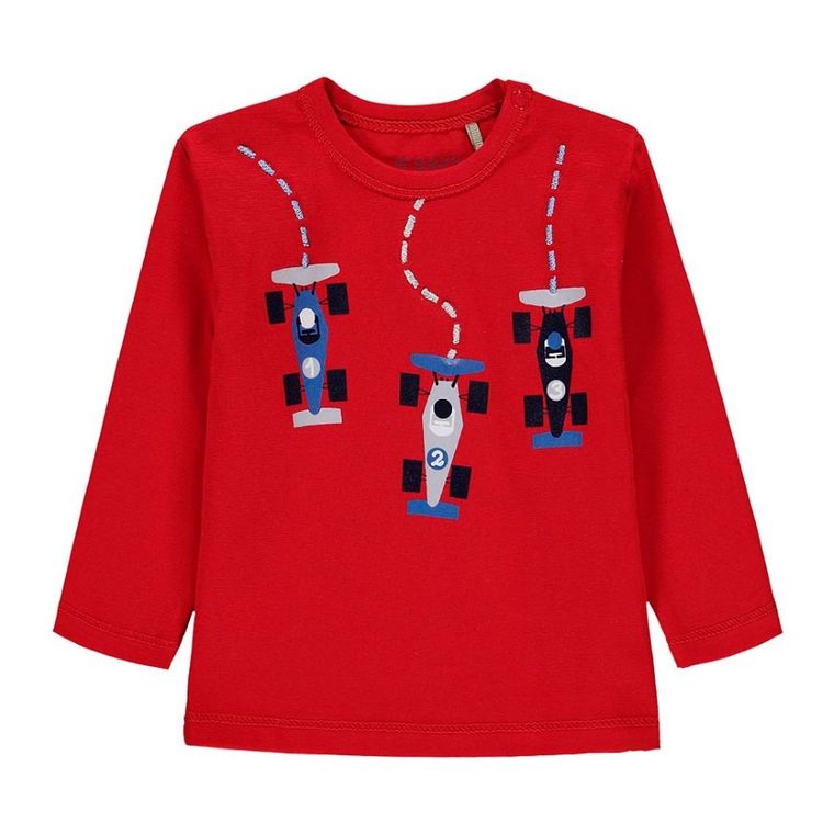 Bluzka chłopięca z długim rękawem, czerwona, Kanz