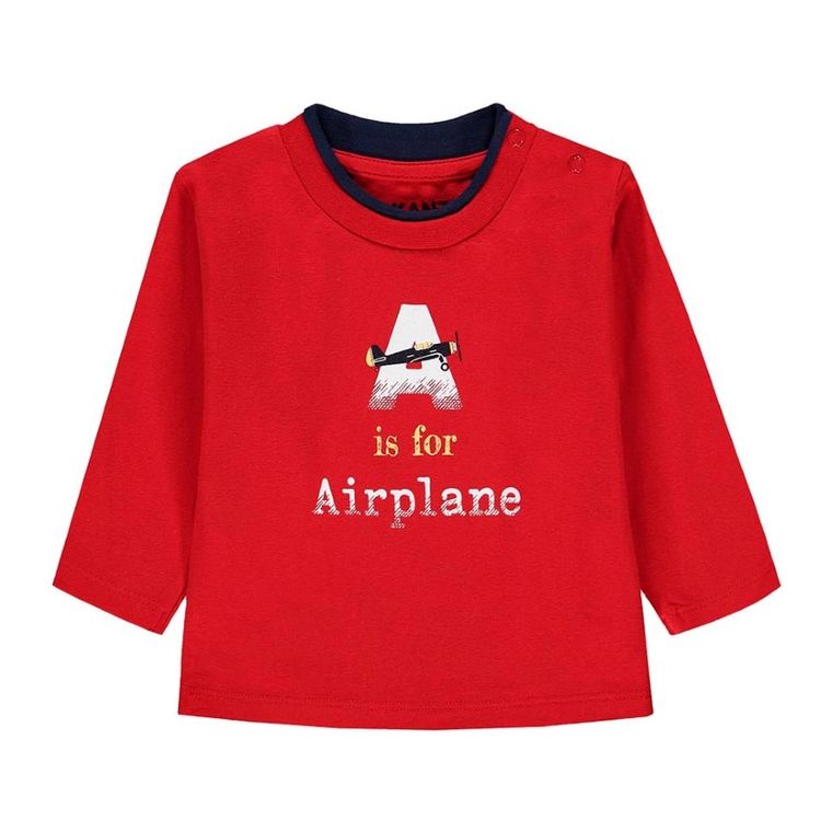 Bluzka chłopięca z długim rękawem, czerwona, Kanz