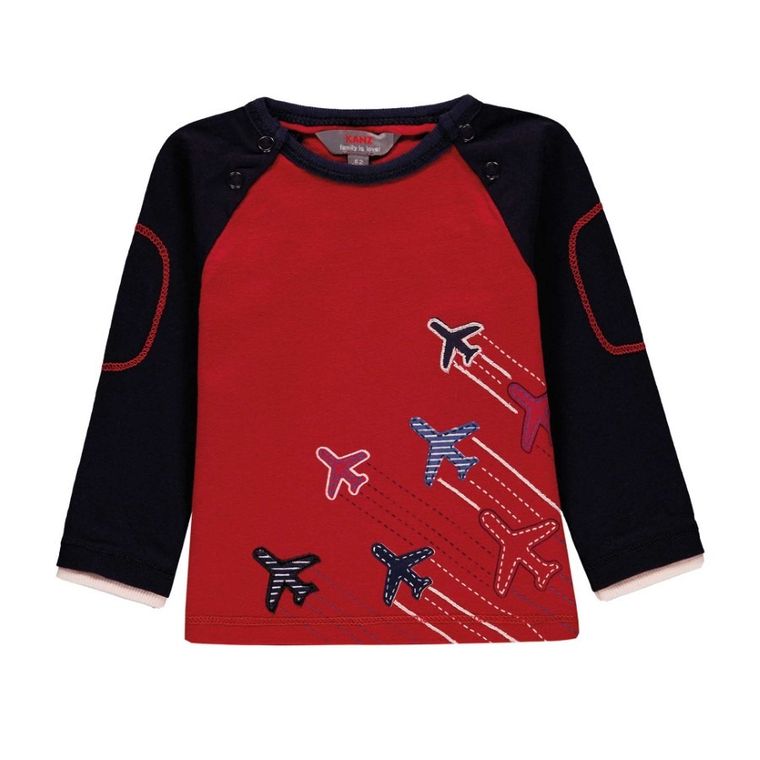 Bluzka chłopięca z długim rękawem, czerwona, Kanz