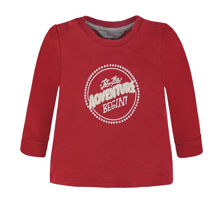 Bluzka chłopięca z długim rękawem, czerwona, Kanz