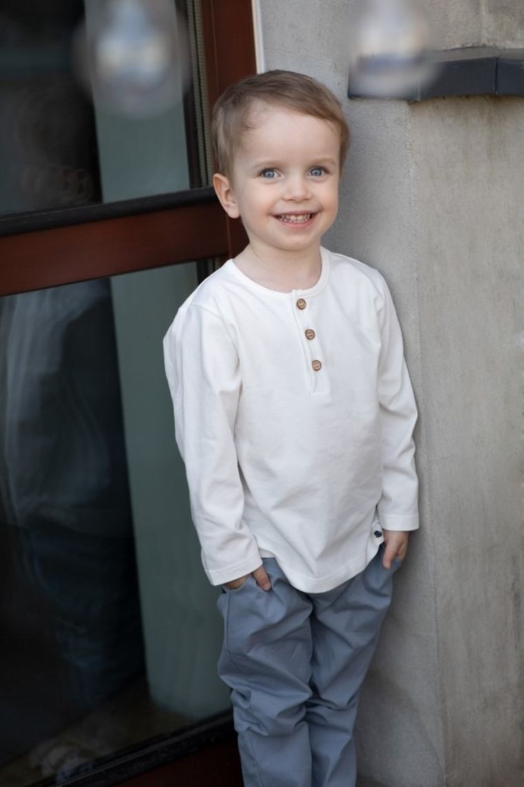 Bluzka chłopięca z długim rękawem, ecru, Charlie, Pinokio