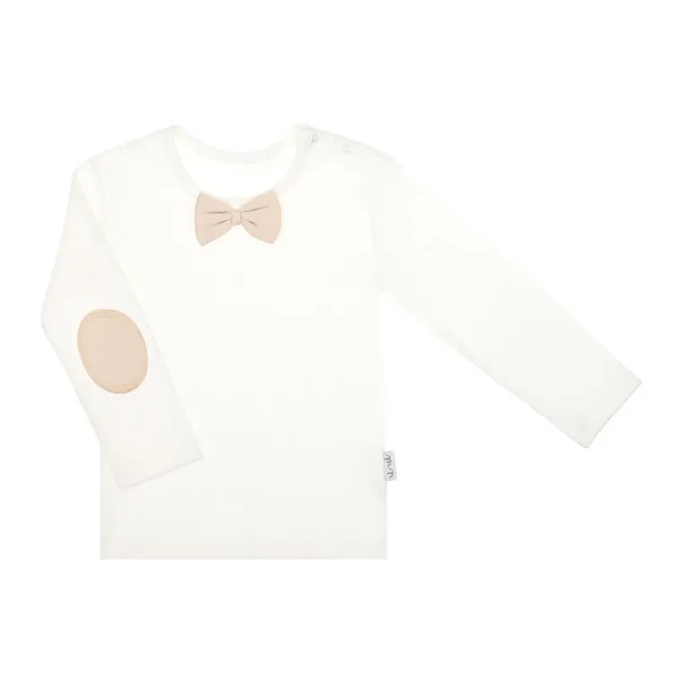 Bluzka chłopięca z długim rękawem, ecru, Nicol