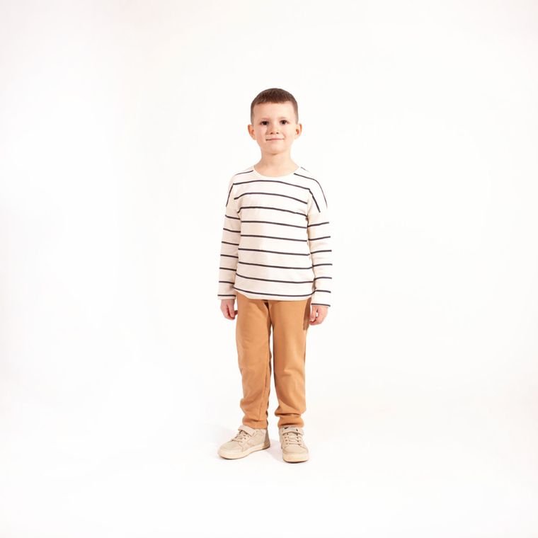 Bluzka chłopięca z długim rękawem, ecru, Nicol