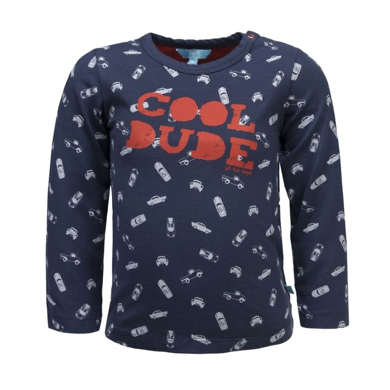 Bluzka chłopięca z długim rękawem, granatowa, Lief