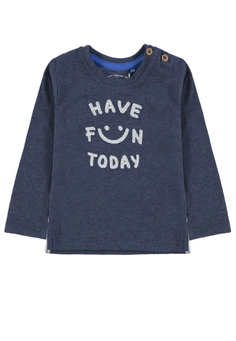 Bluzka chłopięca z długim rękawem, granatowa, Tom Tailor