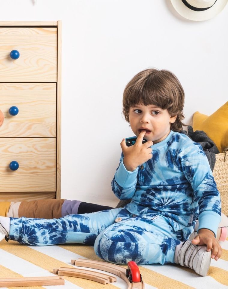 Bluzka chłopięca z długim rękawem, niebieska, Nicol