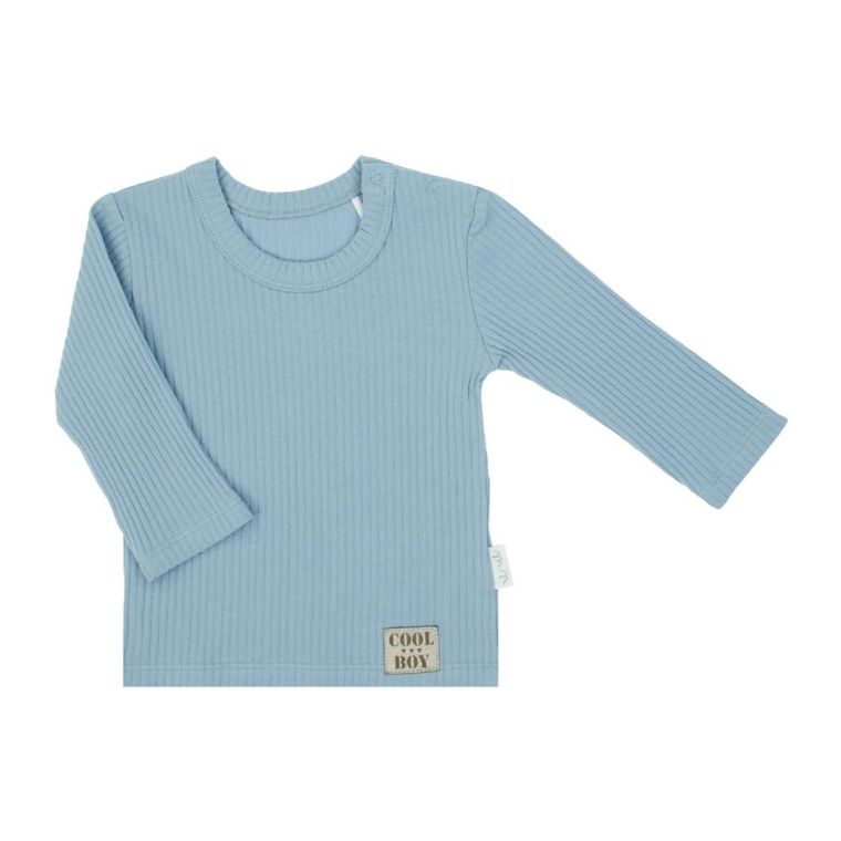 Bluzka chłopięca z długim rękawem, niebieska, Nicol