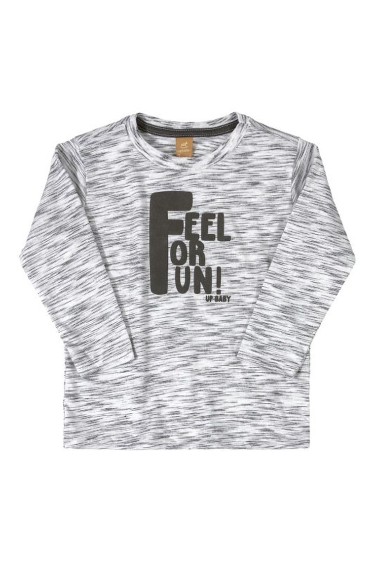 Bluzka chłopięca z długim rękawem, szara, Feel For Fun, Up Baby