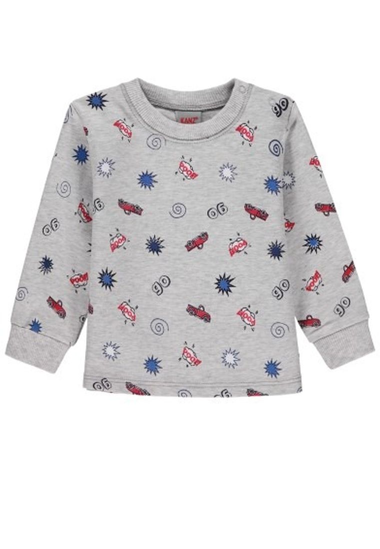 Bluzka chłopięca z długim rękawem, szara, Kanz
