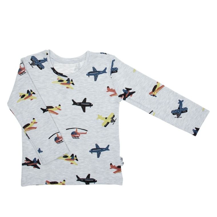 Bluzka chłopięca z długim rękawem, szara, Nicol