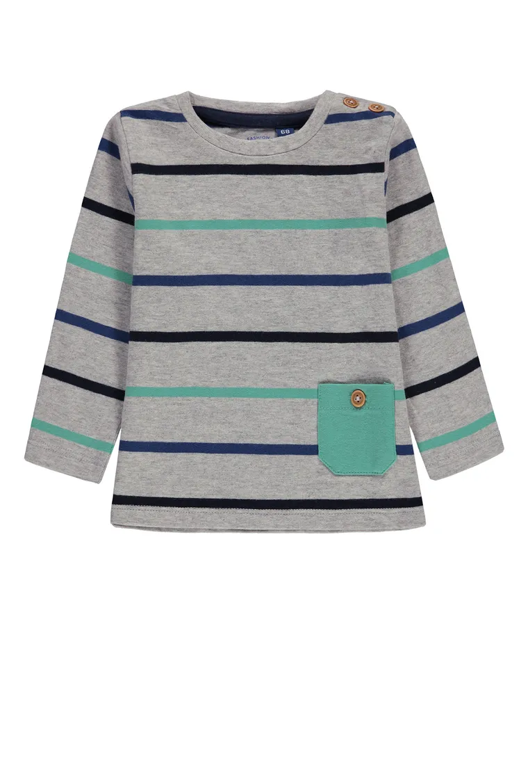 Bluzka chłopięca z długim rękawem, szara, Tom Tailor